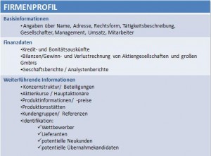 Firmeninformationen Tabelle